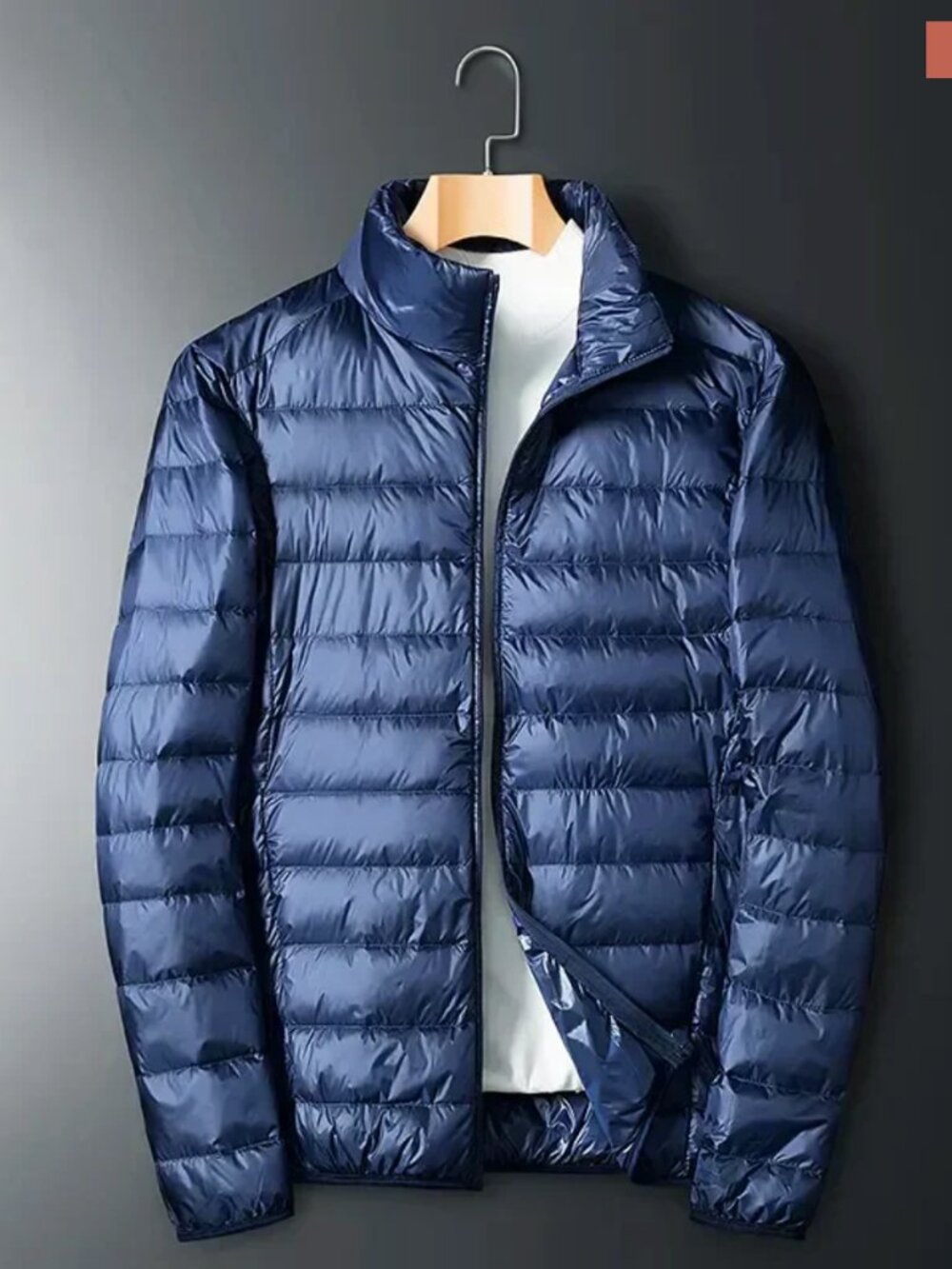 NWOT-Navy Down Filled Lightweight Casual Puffer Jacket-Unisex